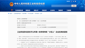 完美官网-完美（中国）一站式服务官网公司入选全国第一批专精特新“小巨人”企业